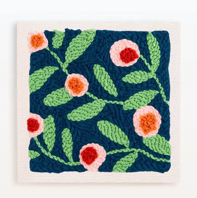 Fresh Flower Punch Needle Embroidery Package DIY Punch Needle Kits Handmade Poke Sewing Cross Stitch Embroidery Frame Home Decor